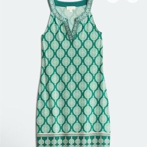 Magnolia Grace Teal Patterned Mini Dress